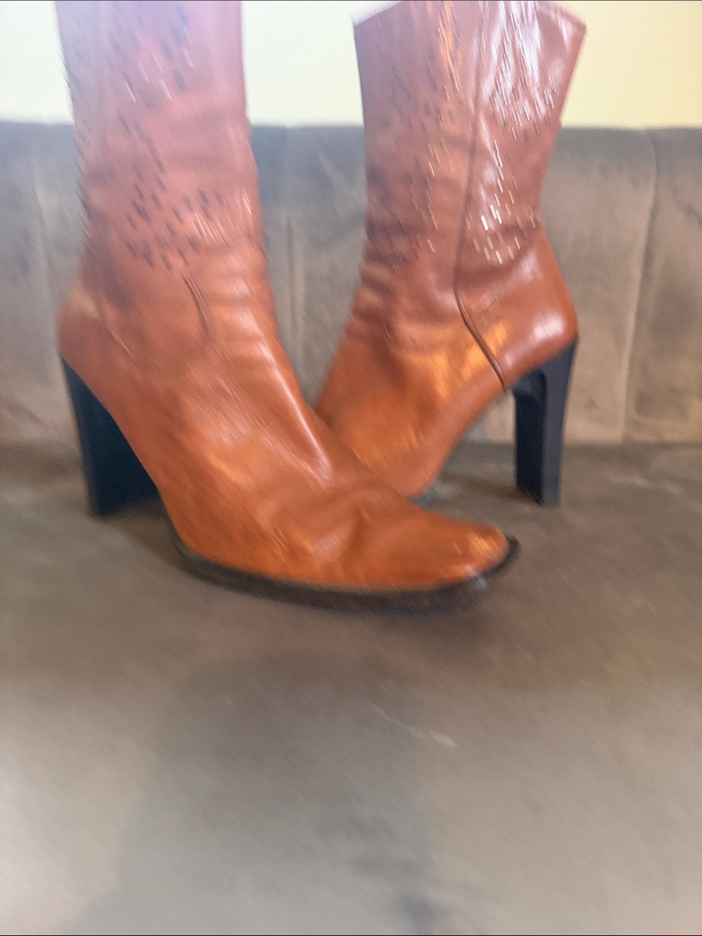 Charles David 🤎 Cognac Mid-Calf Heel Boots